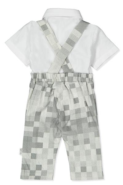 DOKUMA ASKILI PANTOLON 2Lİ TAKIM (SQUARE BOY) GRİ