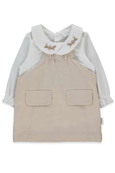 DOKUMA ELBİSE 2Lİ TAKIM (STYLISH) BEJ