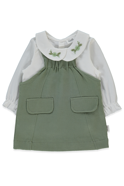 DOKUMA ELBİSE 2Lİ TAKIM (STYLISH) YEŞİL