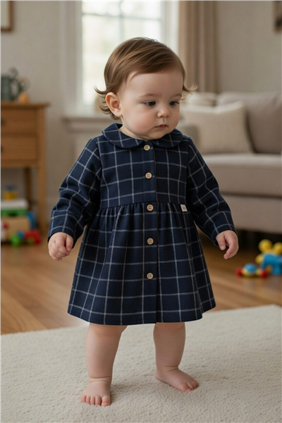 DOKUMA ELBİSE (FESTIVE) LACİVERT