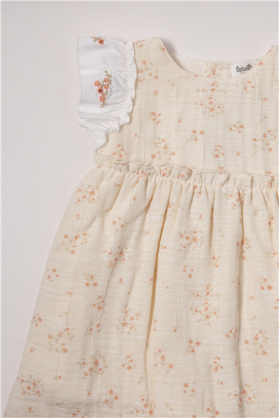 DOKUMA ELBİSE (FLOWERY) BEJ
