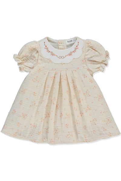 DOKUMA ELBİSE (FLOWERY) BEJ