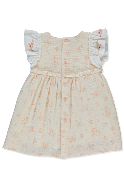 DOKUMA ELBİSE (FLOWERY) BEJ