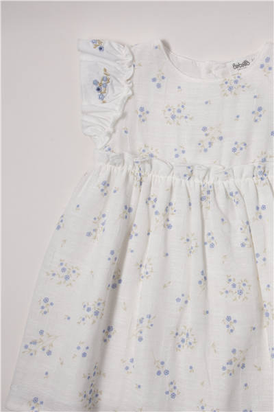 DOKUMA ELBİSE (FLOWERY) EKRU