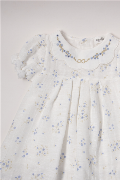 DOKUMA ELBİSE (FLOWERY) EKRU