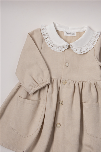 DOKUMA ELBİSE (STYLISH) BEJ