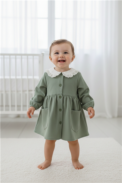 DOKUMA ELBİSE (STYLISH) YEŞİL