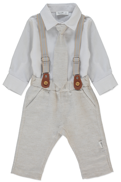 DOKUMA PANTOLON 2Lİ TAKIM (LITTLE SIR) BEJ