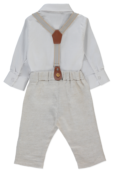 DOKUMA PANTOLON 2Lİ TAKIM (LITTLE SIR) BEJ