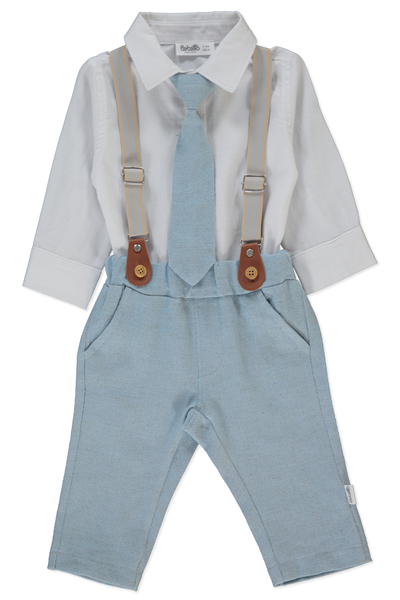 DOKUMA PANTOLON 2Lİ TAKIM (LITTLE SIR) MAVİ