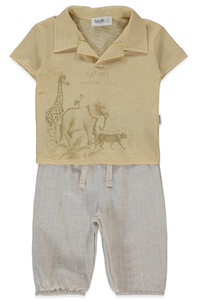 DOKUMA PANTOLON 2Lİ TAKIM (SAFARI CLUB) SARI