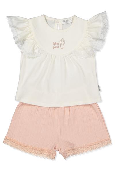 DOKUMA ŞORT 2Lİ TAKIM (CLASSY GIRL) PEMBE