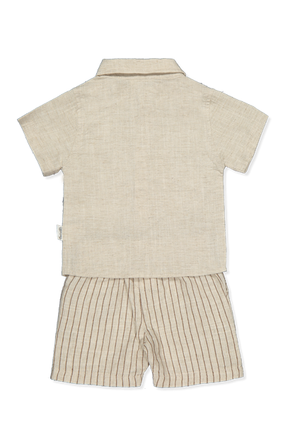 DOKUMA ŞORT 2Lİ TAKIM (COOL AND STYLISH) BEJ