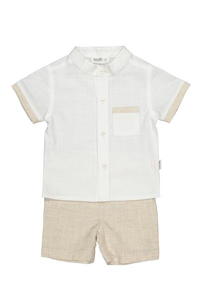 DOKUMA ŞORT 2Lİ TAKIM (COOL AND STYLISH) BEJ