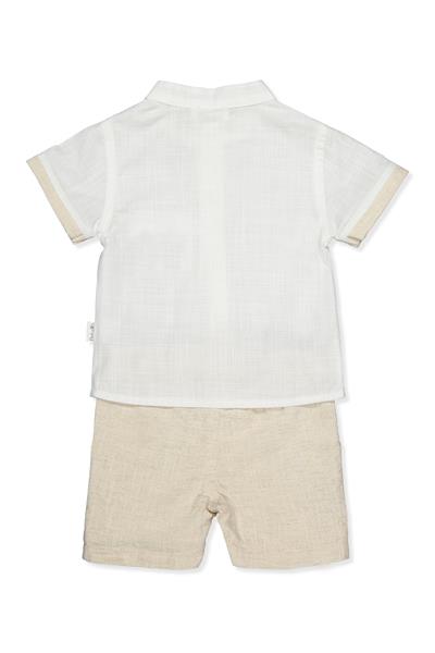 DOKUMA ŞORT 2Lİ TAKIM (COOL AND STYLISH) BEJ