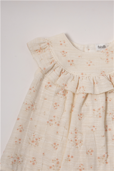 DOKUMA ŞORT 2Lİ TAKIM (FLOWERY) BEJ