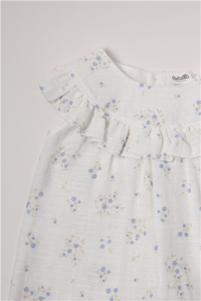 DOKUMA ŞORT 2Lİ TAKIM (FLOWERY) EKRU