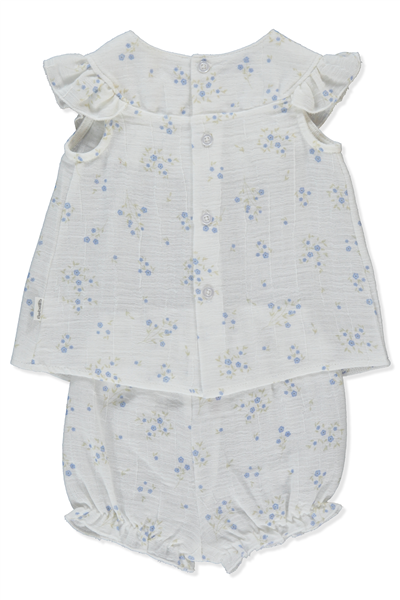 DOKUMA ŞORT 2Lİ TAKIM (FLOWERY) EKRU