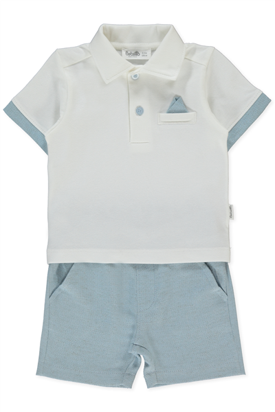 DOKUMA ŞORT 2Lİ TAKIM (LITTLE SIR) MAVİ