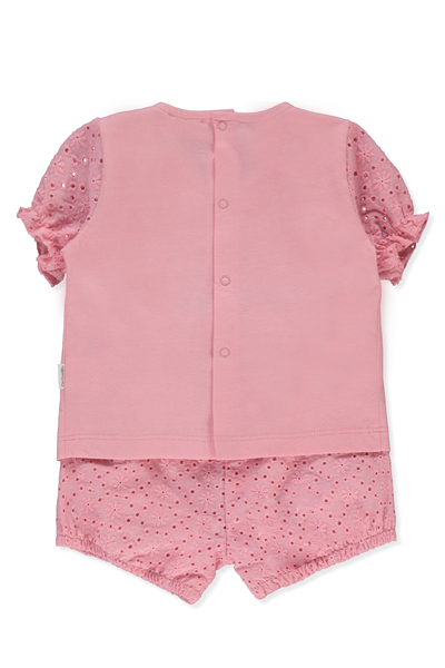 DOKUMA ŞORT 2Lİ TAKIM (LOVELY FLOWERS) PEMBE