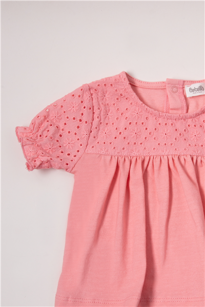 DOKUMA ŞORT 2Lİ TAKIM (LOVELY FLOWERS) PEMBE