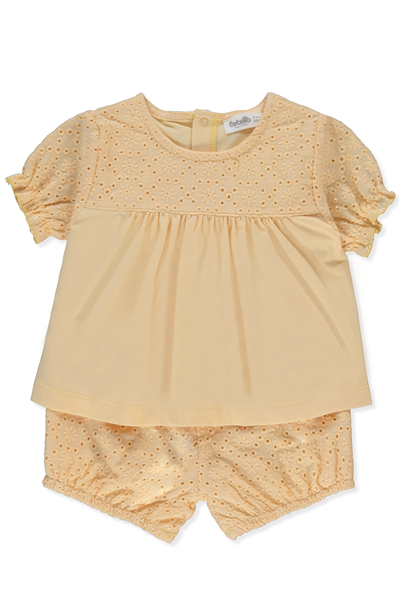 DOKUMA ŞORT 2Lİ TAKIM (LOVELY FLOWERS) SARI