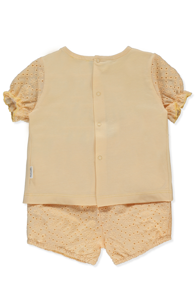 DOKUMA ŞORT 2Lİ TAKIM (LOVELY FLOWERS) SARI