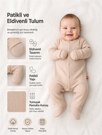 ELDİVENLİ PATİKLİ TULUM (ALWAYS RAPORLU İNTERLOK) BEJ