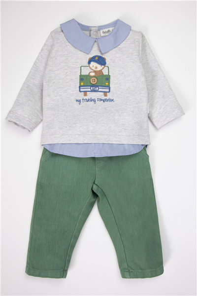 GABARDİN PANTOLON 2Lİ TAKIM (STAR OF WINTER) YEŞİL