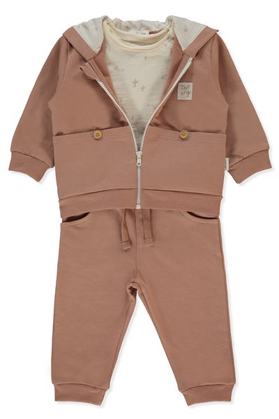 İKİ İP HIRKA 3LÜ TAKIM (DESERT) KAHVERENGİ