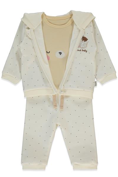 İKİ İP HIRKA 3LÜ TAKIM (MOTHER AND BABY) EKRU