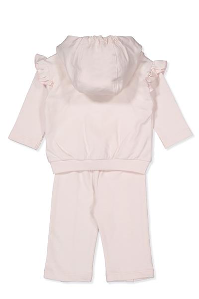 İKİ İP KAPŞONLU FERMUARLI HIRKA 3LÜ TAKIM (BABY GIRL/25) PEMBE
