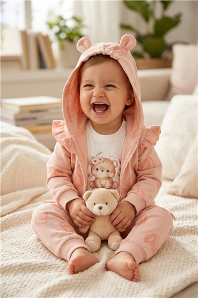 İKİ İP KAPŞONLU HIRKA 3LÜ TAKIM (CANDY BEAR) SOMON