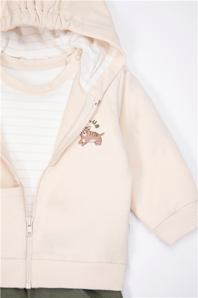 İKİ İP KAPŞONLU HIRKA 3LÜ TAKIM (LITTLE CUBS) HAKİ