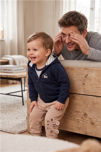 İKİ İP KAPŞONLU HIRKA 3LÜ TAKIM (LITTLE CUBS) KAHVERENGİ