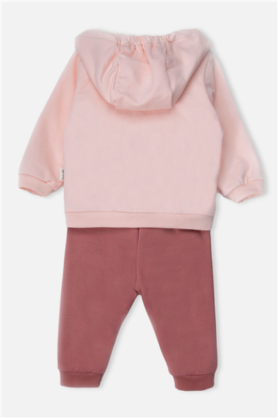 İKİ İP KAPŞONLU HIRKA 3LÜ TAKIM (THE CLOUDS) PEMBE