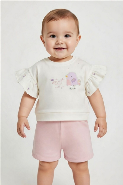 İKİ İP ŞORT 2Lİ TAKIM (BLOSSOM) GÜL KURUSU