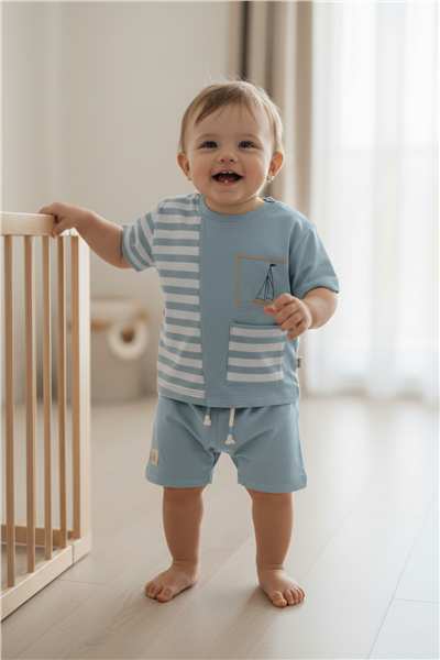 İKİ İP ŞORT 2Lİ TAKIM (NEW ROUTE) MAVİ