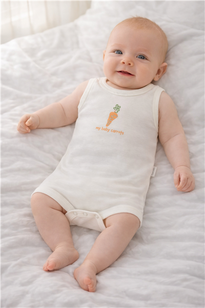İNTERLOK ATLET BODY AY (BABY CARROT) EKRU