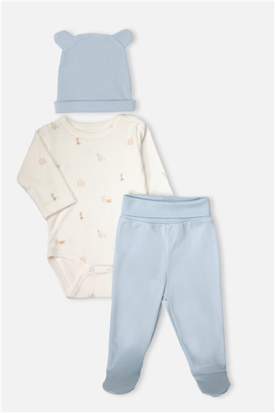 İNTERLOK BODY SET 3LÜ (MY FIRST PLAYMATE) MAVİ