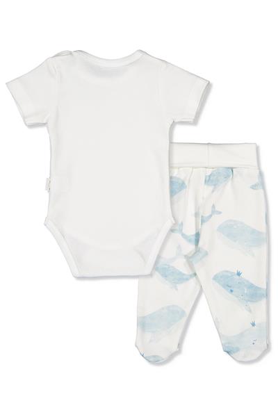İNTERLOK BODY SET 3LÜ (WHALES) MAVİ