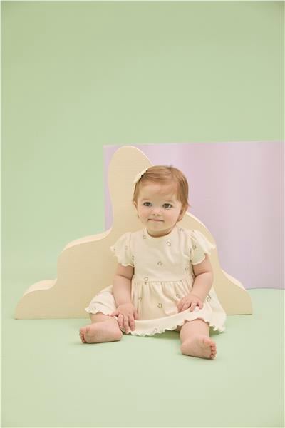 İNTERLOK ELBİSE (PINK PEAR) EKRU