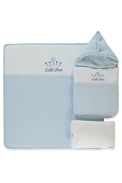 İNTERLOK ELYAFLI ALT AÇMA SET 3LÜ (LITTLE BOSS) MAVİ