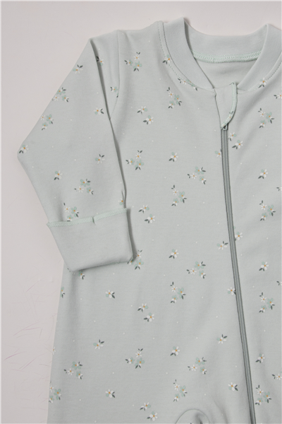 İNTERLOK FERMUARLI PATİKLİ TULUM (FLOWER GARDEN) MİNT