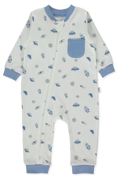 İNTERLOK FERMUARLI PATİKSİZ TULUM (SWEET JUMPSUIT/26) İNDİGO