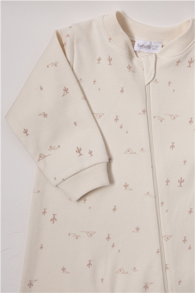 İNTERLOK FERMUARLI PATİKSİZ TULUM (SWEET JUMPSUIT/26) EKRU