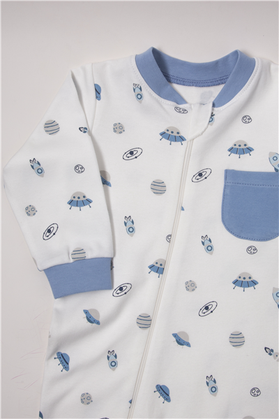 İNTERLOK FERMUARLI PATİKSİZ TULUM (SWEET JUMPSUIT/26) İNDİGO