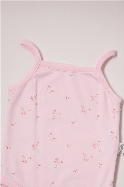 İNTERLOK İP ASKILI BODY AY BASKILI (FLOWER GARDEN) PEMBE