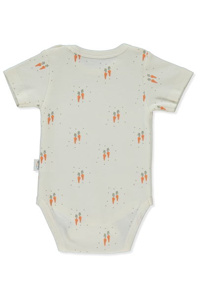 İNTERLOK KISA KOLLU BODY AY (BABY CARROT) EKRU