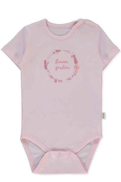 İNTERLOK KISA KOLLU BODY YAŞ (FLOWER GARDEN) PEMBE